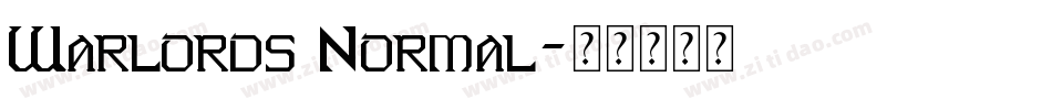 Warlords Normal字体转换